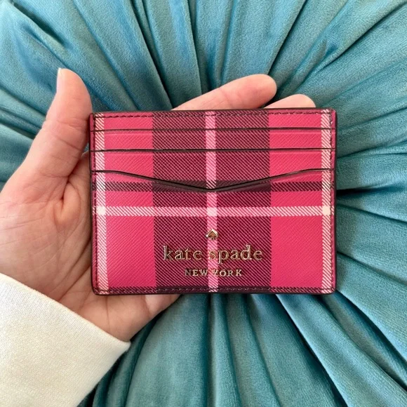 Kate Spade Small Plaid Purse and Card Case Bundle - Picture 9 of 10
